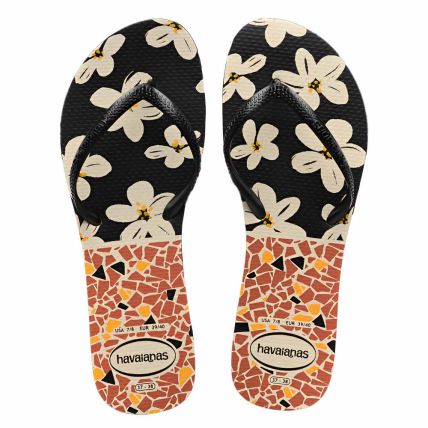 Chinelo Havaianas Flat Mix - Bege/preto (1495) - Atacado