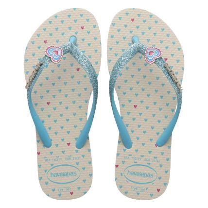 Chinelo Havaianas Kids Slim Glitter II - 25 Ao 32 - Bege Palha (0121) - Atacado