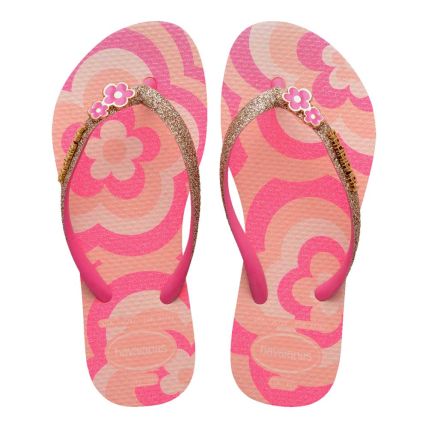 Chinelo Havaianas Kids Slim Glitter II - 25 Ao 32 - Blossom/rosa Flux (3128) - Atacado