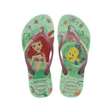 Chinelo Infantil Havaianas Kids Slim Princess - 4123328 - Verde/verde Cha (2630) - Atacado