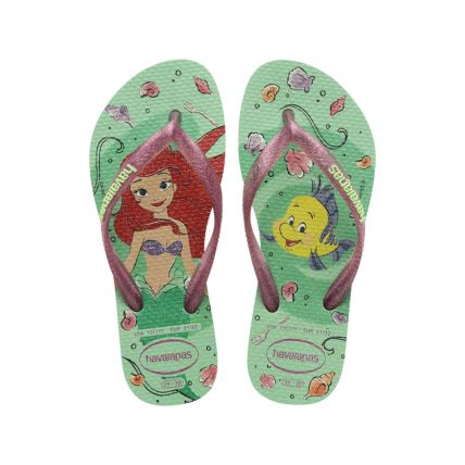 Chinelo Infantil Havaianas Kids Slim Princess  - Verde/verde Cha (2630) - Atacado