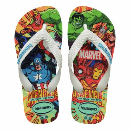 Chinelo Havaianas Kids Top Marvel - Branco/branco/azul (7854) - Atacado