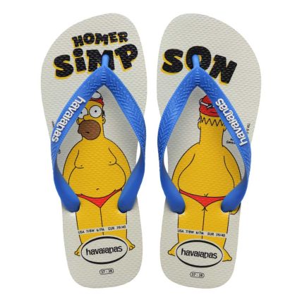 Chinelo Havaianas Simpsons 35 Ao 42 - Branco/azul (0093) - Atacado