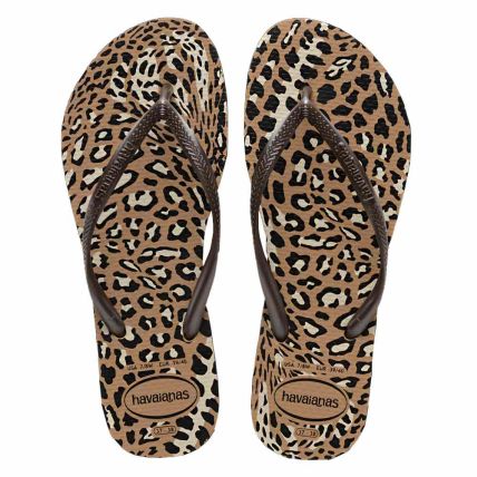 Chinelo Havaianas Slim Animals - Rose Gold/café (6841) - Atacado