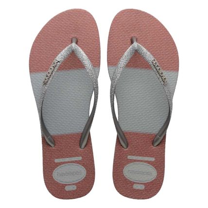 Chinelo Havaianas Slim Glitter Glam - Cinza Gelo (3498) - Atacado
