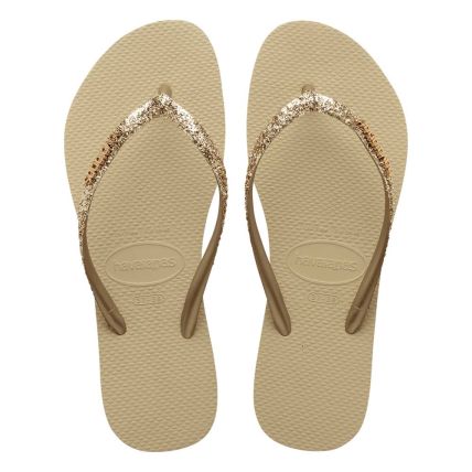 Chinelo Havaianas Slim Glitter II - 33 Ao 40 - Areia (0154) - Atacado