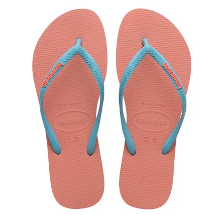 Chinelo Havaianas Slim Logo Pop-up  - Rosa Peach (5567) - Atacado