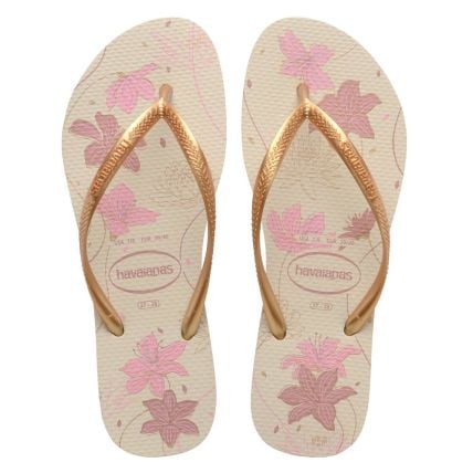 Chinelo Havaianas Slim Organic - 33 Ao 40 - Bege/dourado (1685) - Atacado