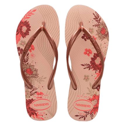 Chinelo Havaianas Slim Organic  -  Rosa Ballet/dourado Blush/dourado (6387 - Atacado