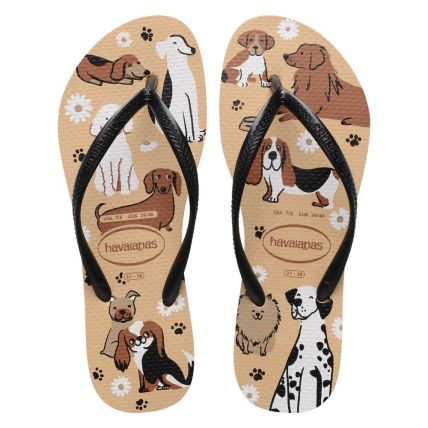 Chinelo Havaianas Slim Pets - 34 Ao 39 - Dourado/preto/branco (2997) - Atacado