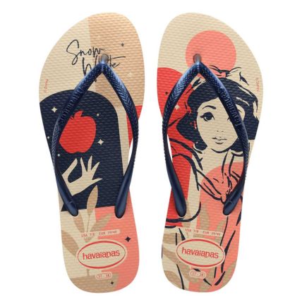 Chinelo Havaianas Slim Princesas  - Bege/marinho (8954) - Atacado