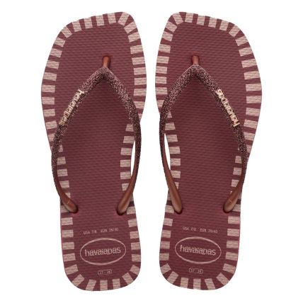 Chinelo Havaianas Slim Square Glitter Contour 33 Ao 40 - Amaranto (9339) - Atacado