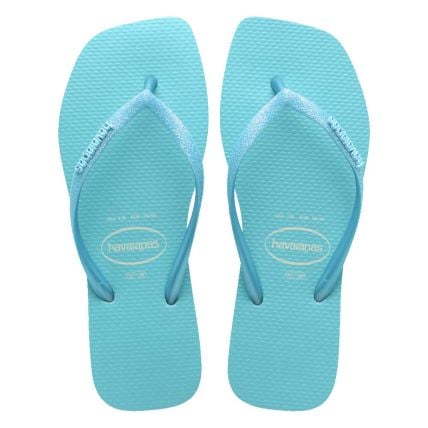Chinelo Havaianas Slim Square Glitter Neon 33 ao 40 - Bege Palha/azul (8747) - Atacado