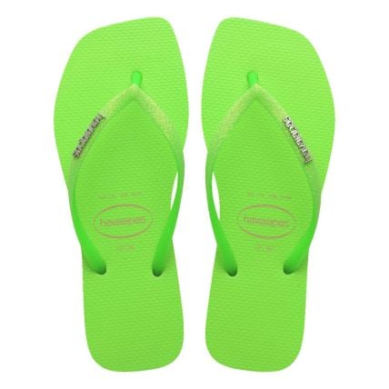 Chinelo Havaianas Slim Square Glitter Neon - Bege/verde (1496) - Atacado