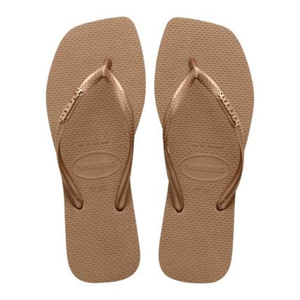 Chinelo Havaianas Slim Square Logo Metallic - Rose Gold/rose Gold (5282) - Atacado