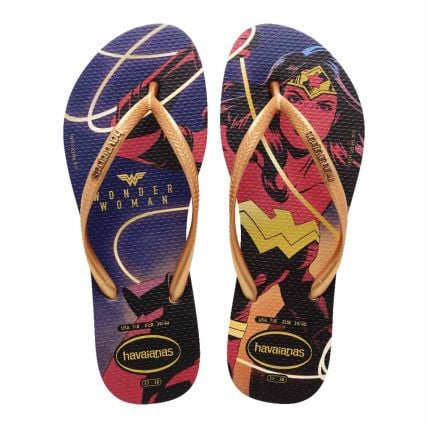 Chinelo Havaianas Slim Wonder Woman - Marinho/ouro (0777) - Atacado