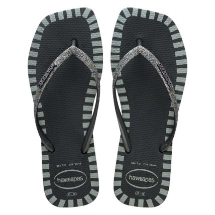 Chinelo Havaianas Square Glitter Contour 33 Ao 40 - Novo Grafite (0074) - Atacado