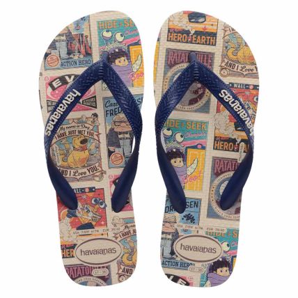 Chinelo Havaianas Top Disney Classics 37 Ao 44 - Bege Palha/marinho (8009) - Atacado