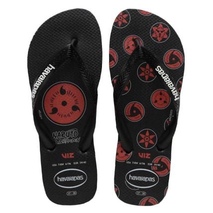Chinelo Havaianas Top Naruto - Preto/preto/vermelho (7652) - Atacado