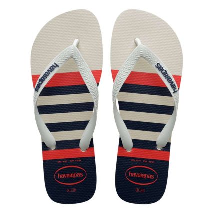 Chinelo Havaianas Top Nautical - 37 Ao 44 - Branco/branco/marinho (6349) - Atacado
