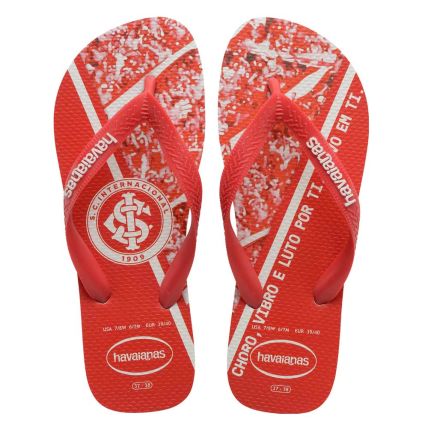 Chinelo Havaianas Top Times Internacional - 37 Ao 44 - Branco/vermelho - Atacado