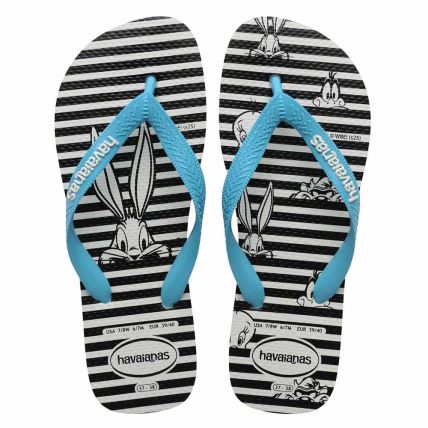 Chinelo Havaianas Top Warner Logo - Branco/azul (0093) - Atacado