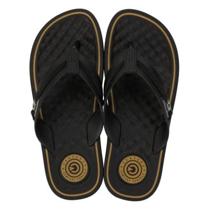 Chinelo Infantil Cartago Arizona Dedo 12307 - (05568) - Preto/preto/amarelo (Bi567) - Atacado