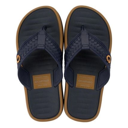 Chinelo Infantil Cartago Coimbra Dedo 12460 - Azul/azul/marrom (Bi537) - Atacado