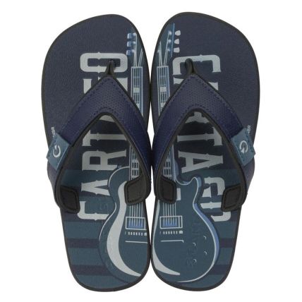 Chinelo Infantil Cartago Dakar 10808 - (05626) - Preto/azul/cinza (Bh410) - Atacado