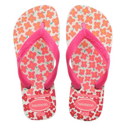 Chinelo Infantil Havaianas Kids Flores - Branco/rosa Flux (7026) - Atacado