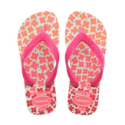 Chinelo Infantil Havaianas Kids Flores - Branco/rosa Flux (7026) - Atacado