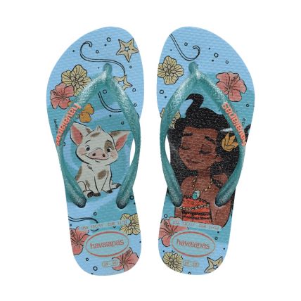 Chinelo Infantil Havaianas Kids Slim Princess  - Azul/azul (0546) - Atacado