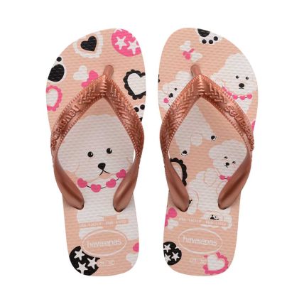 Chinelo Infantil Havaianas Kids Top Pets  - Rosa Ballet/dourado (3606) - Atacado