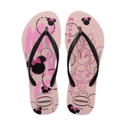 Chinelo Infantil Havaianas Slim Disney - Rosa Peônia (4996) - Atacado