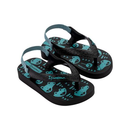 Chinelo Infantil Ipanema Classic Baby 27011 - Preto/preto/verde (Be060) - Atacado