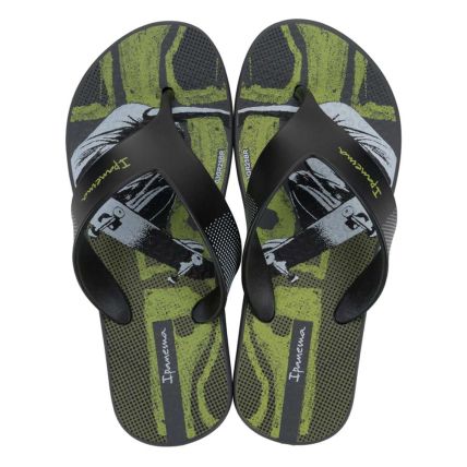 Chinelo Infantil Ipanema Deck City 27114 - Grafite/preto/verde (Bm897) - Atacado