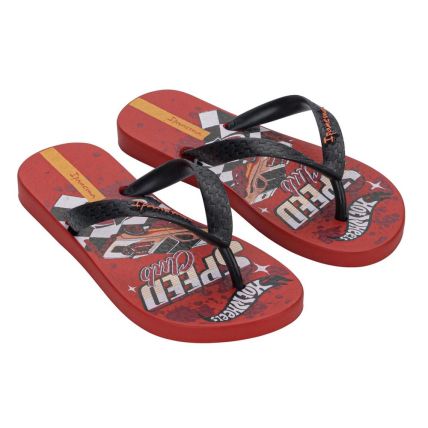 Chinelo Infantil Ipanema Hot Wheels Go 27318 - (04299) - Vermelho/preto/branco (Br203) - Atacado