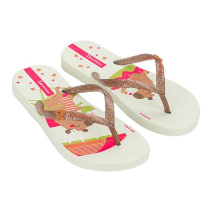 Chinelo Infantil Ipanema Hype 27388 - Bege/marrom Glitter (Bv411) - Atacado