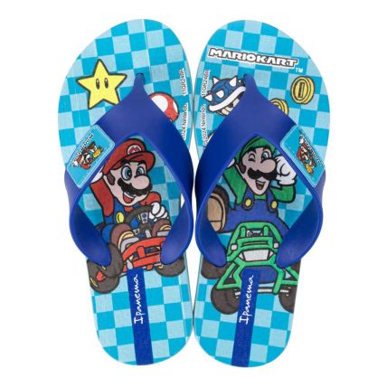 Chinelo Infantil Ipanema Super Mario 27161 - Azul Claro/azul (Bi877) - Atacado