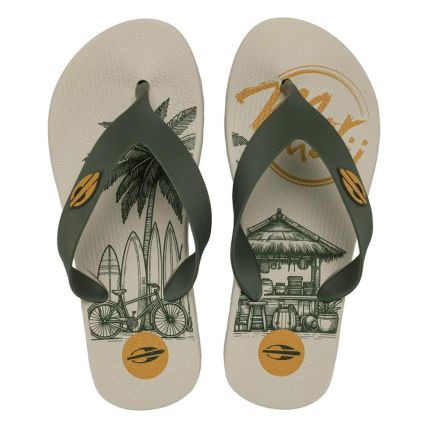 Chinelo Infantil Mormaii Tropical II 12193 - Bege/verde/amarelo (Br581) - Atacado