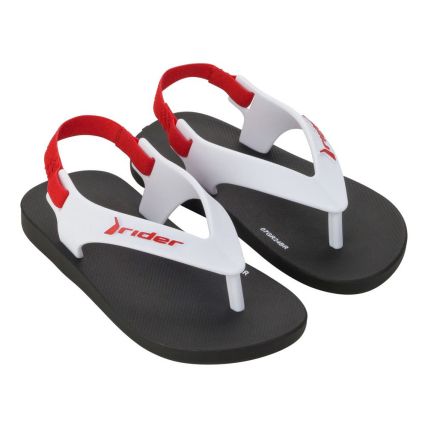 Chinelo Infantil Rider Feel Dedo Baby 12439 - Preto/branco/vermelho (Bf335) - Atacado
