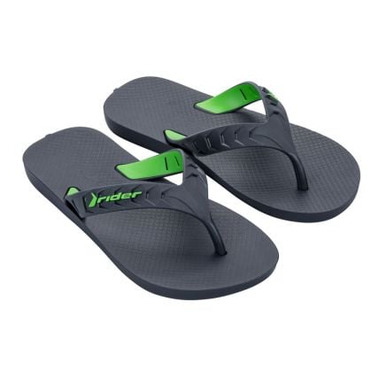 Chinelo Infantil Rider Street Duo 12431 - Cinza Escuro/verde (Bl710) - Atacado