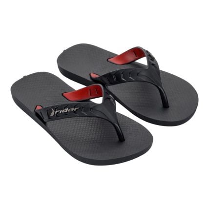 Chinelo Infantil Rider Street Duo 12431 - Preto/vermelho/preto (Bl708) - Atacado