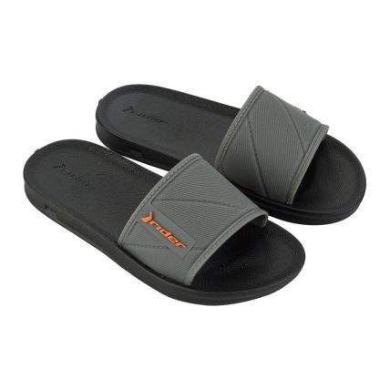 Chinelo Infantil Rider Street Slide 11592 - Preto/cinza/laranja (Ar412) - Atacado