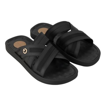 Chinelo Masculino Cartago Alabama Slide 12203 - (02105) - Preto/preto/castor (Bg193) - Atacado