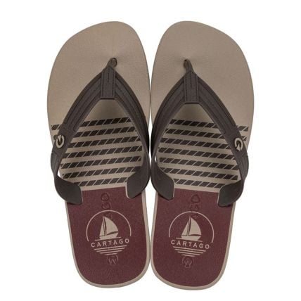 Chinelo Masculino Cartago Atlanta Ii 12432 - (02105) - Bege/marrom/bordo (Be928) - Atacado