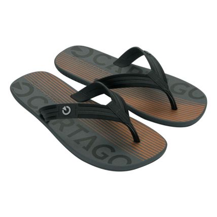 Chinelo Masculino Cartago Atlanta II 12432 - Cinza/preto/laranja (Bp312) - Atacado