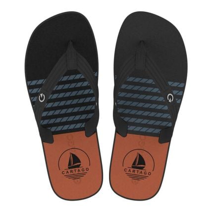 Chinelo Masculino Cartago Atlanta II 12432 - Preto/azul/laranja (Bk659) - Atacado