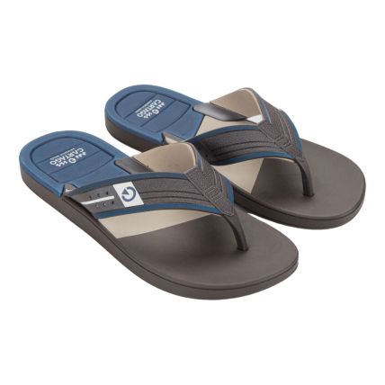 Chinelo Masculino Cartago Dallas Dedo 12158 - Marrom/bege/azul (Bb496) - Atacado