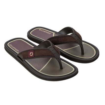 Chinelo Masculino Cartago Maiorca Esse 11326 - (02105) - Marrom/marrom/bordo (Bh978) - Atacado